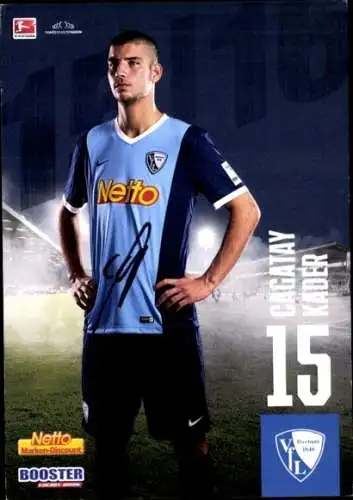 Autogrammkarte Fußballer Cagatay Kader, VFL Bochum, Autogramm