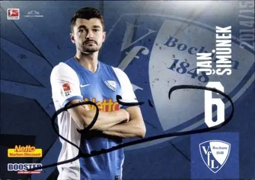Autogrammkarte Fußballer Jan Simunek, VFL Bochum, Autogramm