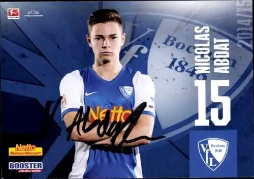 Autogrammkarte Fußballer Nicolas Abdat, VFL Bochum, Autogramm