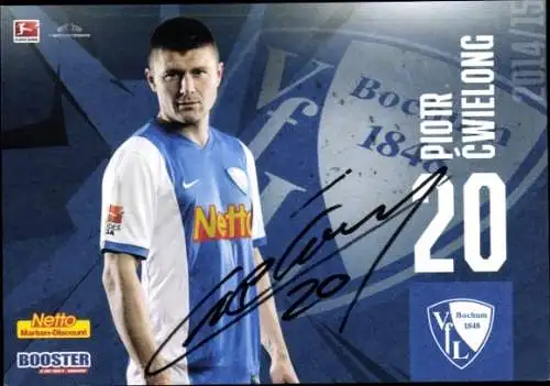 Autogrammkarte Fußballer Piotr Cwielong, VFL Bochum, Autogramm
