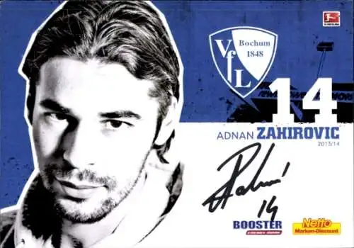 Autogrammkarte Fußballer Adnan Zahirovic, VFL Bochum, Autogramm