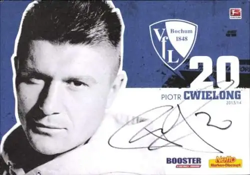 Autogrammkarte Fußballer Piotr Cwielong, VFL Bochum, Autogramm