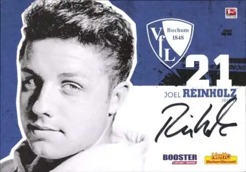 Autogrammkarte Fußballer Joel Reinholz, VFL Bochum, Autogramm