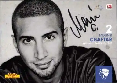 Autogrammkarte Fußballer Mounir Chaftar, VFL Bochum, Autogramm