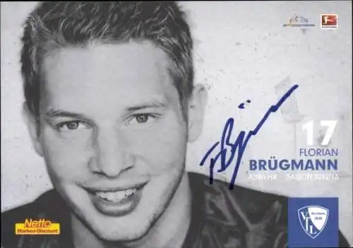 Autogrammkarte Fußballer Florian Brügmann, VFL Bochum, Autogramm