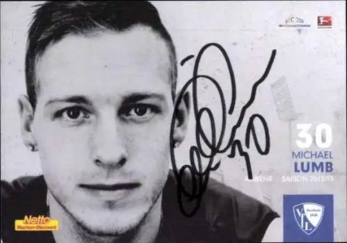 Autogrammkarte Fußballer Michael Lumb, VFL Bochum, Autogramm