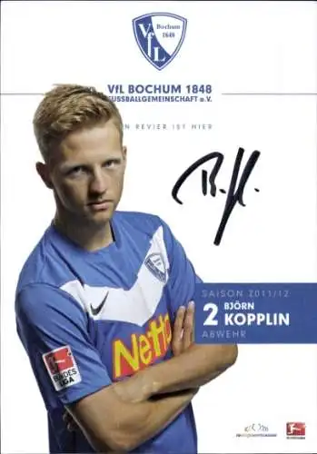 Autogrammkarte Fußballer Björn Kopplin, VFL Bochum, Autogramm