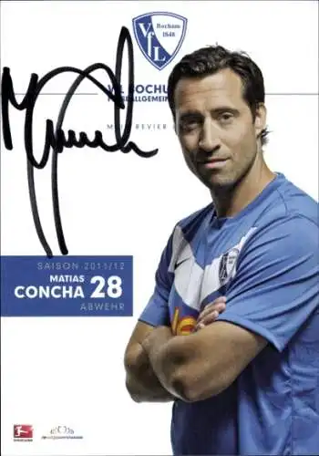 Autogrammkarte Fußballer Matias Concha, VFL Bochum, Autogramm