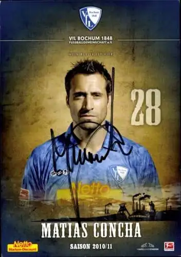 Autogrammkarte Fußballer Matias Concha, VFL Bochum, Autogramm