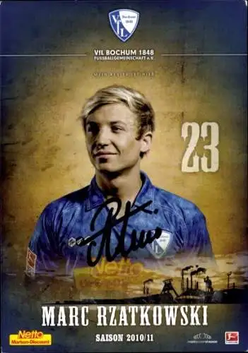 Autogrammkarte Fußballer Marc Rzatkowski, VFL Bochum, Autogramm