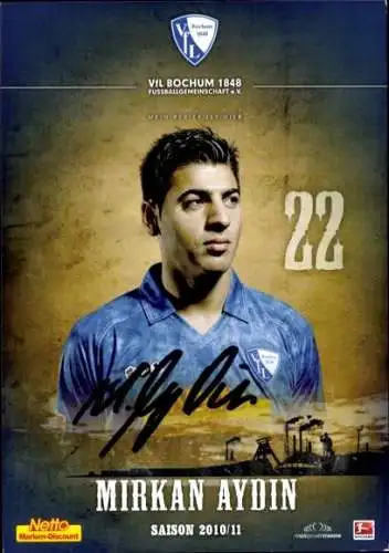 Autogrammkarte Fußballer Mirkan Aydin, VFL Bochum, Autogramm