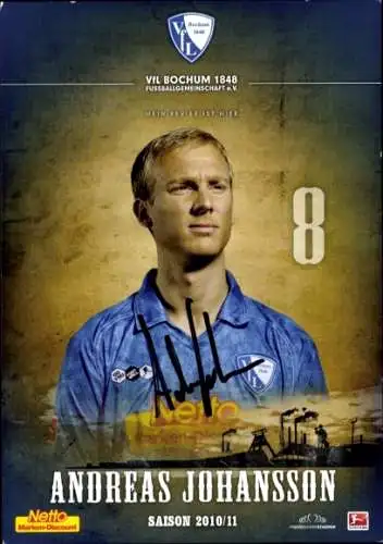 Autogrammkarte Fußballer Andreas Johansson, VFL Bochum, Autogramm