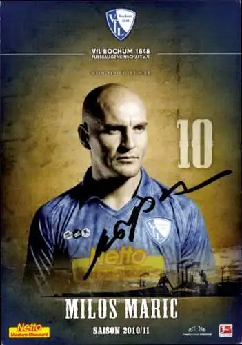 Autogrammkarte Fußballer Milos Maric, VFL Bochum, Autogramm