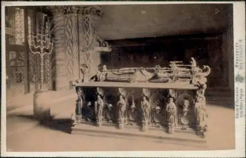 Kabinett Foto Magdeburg, Dom, Grab des Erzbischof Ernst von Sachsen