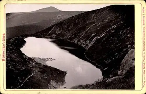 Kabinett Foto Karpacz Krummhübel Riesengebirge Schlesien, Wielki Staw, Großer Teich