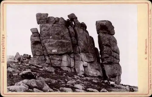 Kabinett Foto Podgórzyn Giersdorf Riesengebirge Schlesien, Słonecznik, Mittagstein, Polední kámen