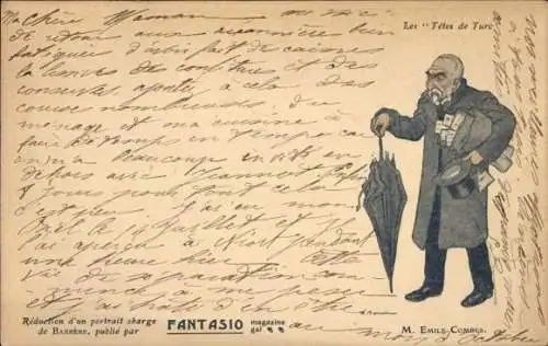 Künstler Ak M. Emile Combes, Les Tetes de Turc, Fantasio Magazine