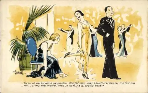 Künstler Ak Bernard, Edouard, Creme Eclipse, Dame mit glänzenden Schuhen, Tanzveranstaltung