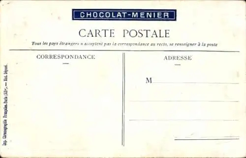 Ak Service en Campagne, Un moment de repos, Chocolat Menier