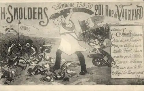Ak Werbung, Fleischer, Fische, H. Smolders, Rue de Vaugitard
