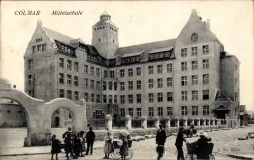 Ak Colmar Kolmar Elsass Haut Rhin, Mittelschule