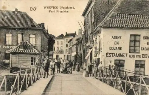 Ak Wervik Wervicq Westflandern, Pont Frontiere