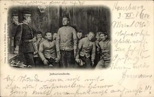 Künstler Ak Instruktionsstunde, deutsche Soldaten