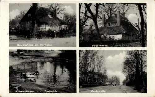 Ak Hamburg Altona Rissen, Bauernhaus am Dorfteich, Waldstraße