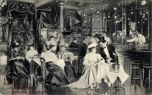 Ak Hamburg Mitte St Pauli, Heiligengeistfeld, Heiligen-Geist-Feld, Elegantes Restaurant, Damen un