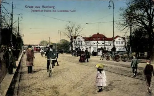 Ak Hamburg Mitte Neustadt, Dammtor-Damm, Dammtor-Café