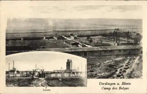Ak Uerdingen Krefeld am Niederrhein, Belgisches Militärlager, Eingang