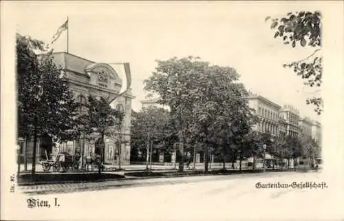 Ak Wien 1. Innere Stadt Österreich, Gartenbaugesellschaft, Straßenpartie