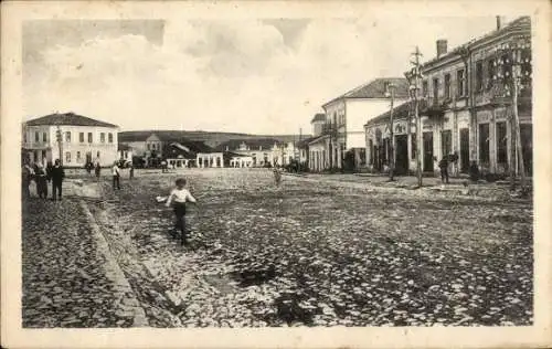 Ak Kumanowo Kumanovo Mazedonien, Teilansicht, Platz, Postamt
