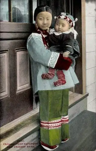 Ak San Francisco Kalifornien USA, Chinatown, Chinese slave nurse girl, Chinese baby