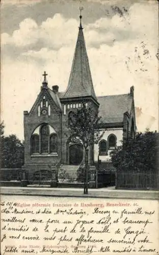 Ak Hamburg Eimsbüttel Rotherbaum, reformierte französische Kirche, Beneckestraße 46