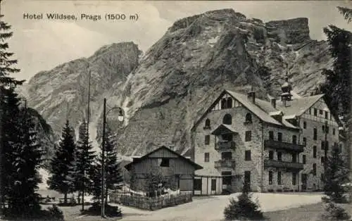 Ak Braies Prags Südtirol, Lago di Braies, Pragser Wildsee, Hotel Wildsee