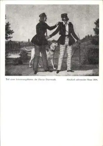 Studentika Ak Darmstadt, Corps Hassia, Abschied nehmender Hesse 1844