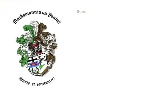 Studentika Ak Bonn, Corps Markomannia, Wappen, WSC, Römerstraße 13