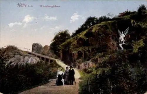 Ak Halle an der Saale, Klausbergfelsen