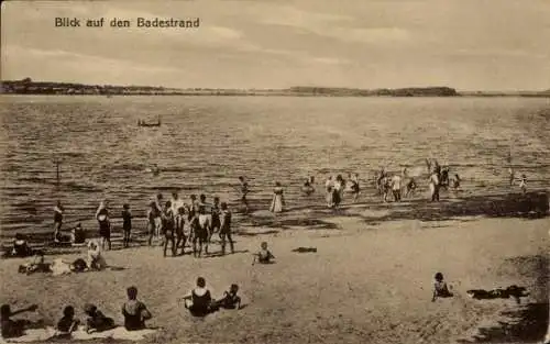 Ak Goyatz Schwielochsee in der Niederlausitz, Badestrand, Strandhotel Seebad Schwielochsee