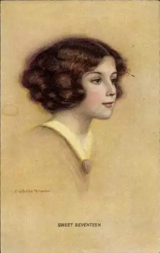 Künstler Ak C. Warde Traver, Sweet Seventeen, junge Frau, Portrait