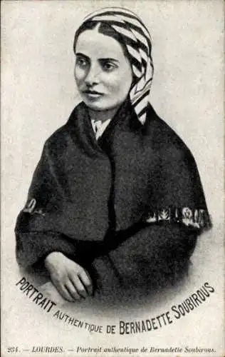 Ak Lourdes Hautes Pyrénées, Porträt von Bernadette Soubirous