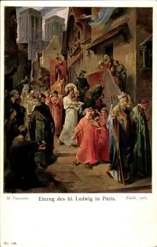 Ak Paris, Boulevard Saint Germain, Einzug des Heiligen Ludwig in Paris