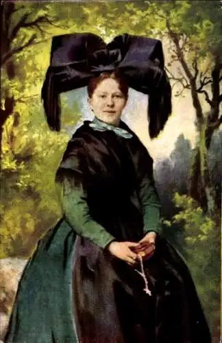 Ak Breisgauerin, Junge Frau in Volkstracht