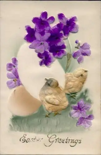 Relief Ak Glückwunsch Ostern, Küken