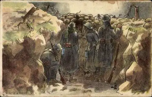 Künstler Ak Garbas, Soldaten im Schützengraben