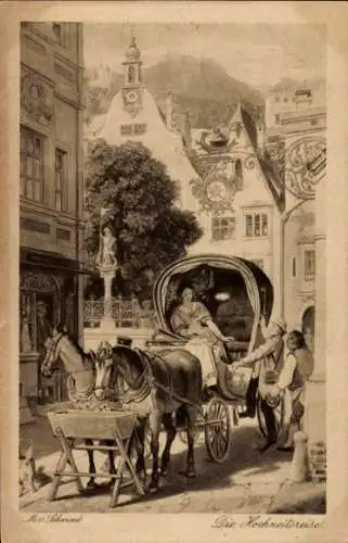 Künstler Ak von Schwind, M., Die Hochzeitsreise, Kutsche