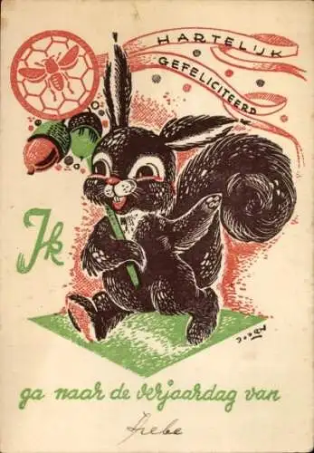 Ak Glückwunsch Geburtstag, Hase