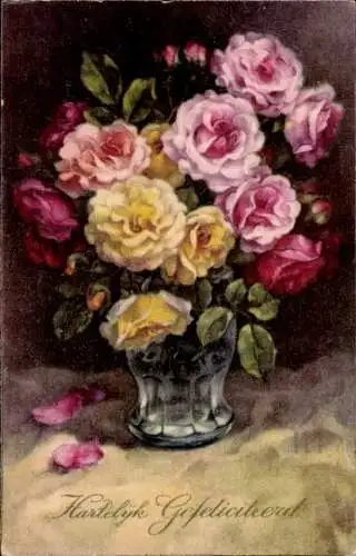 Ak Glückwunsch, Blumen
