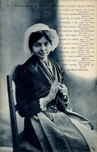 Ak Frankreich, Frau in Tracht
